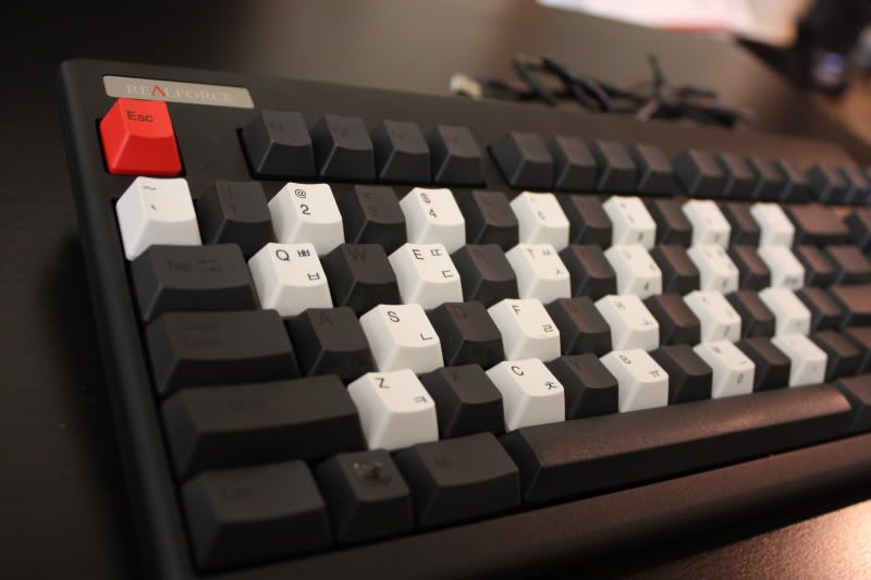 RF87U Topre White Tenkeyless Keycap Set with Hangul Print (Grey Modifers)